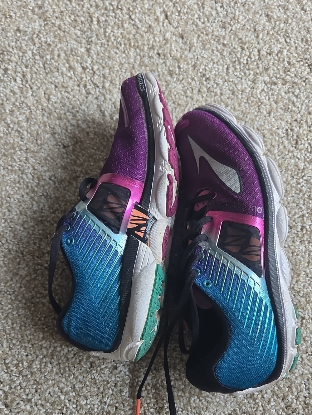 Brooks Women's Purple Teal Pink Running Sneakers - Picture 9 of 10
